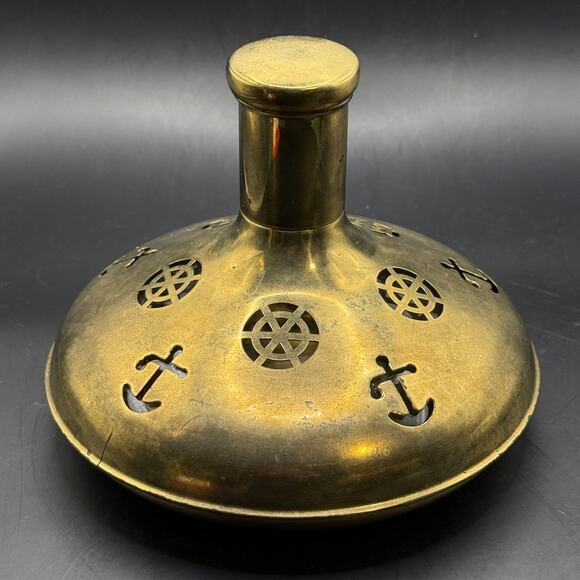 Nautical Swiss Rustic Brass Colored Decanter for Display or Vase - Picture 1 of 6